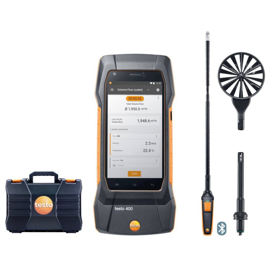 testo 400 set pentru viteza aerului cu sondă elice 16 Ø