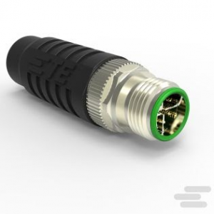 Conectorul circular TE Connectivity, M12Seria X-Code, 8 Poli, montare pe cablu, contacte tată, IP67